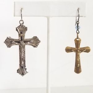 Vintage Crucifix Cross Earrings